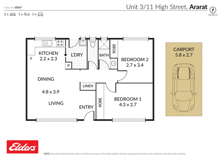 Floorplan of Homely unit listing, 3/11 High Street, Ararat VIC 3377