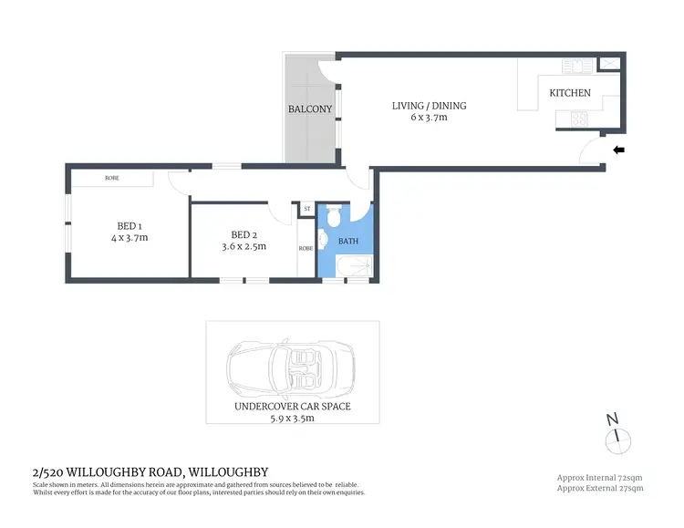 Floorplan of Homely apartment listing, 2/520 Willoughby Road, Willoughby NSW 2068