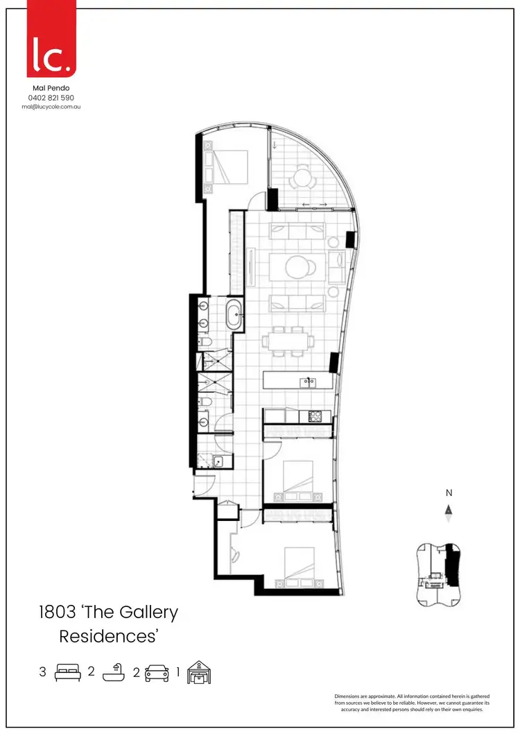 Floorplan of Homely apartment listing, 1803/28-30 Second Avenue, Broadbeach QLD 4218