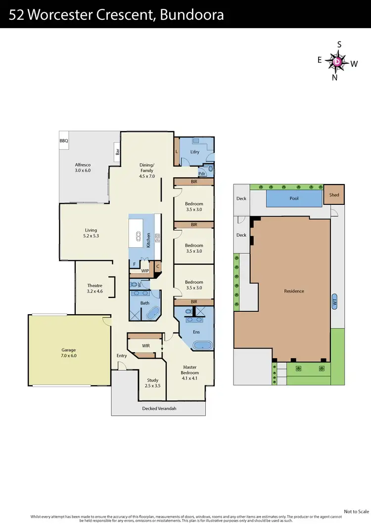Floorplan of Homely house listing, 52 Worcester Crescent, Bundoora VIC 3083