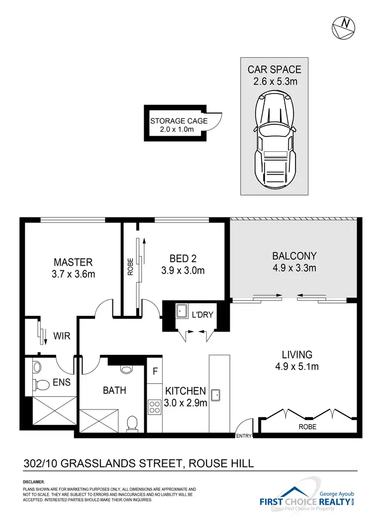 Floorplan of Homely apartment listing, 402/10 Grassland Street, Rouse Hill NSW 2155