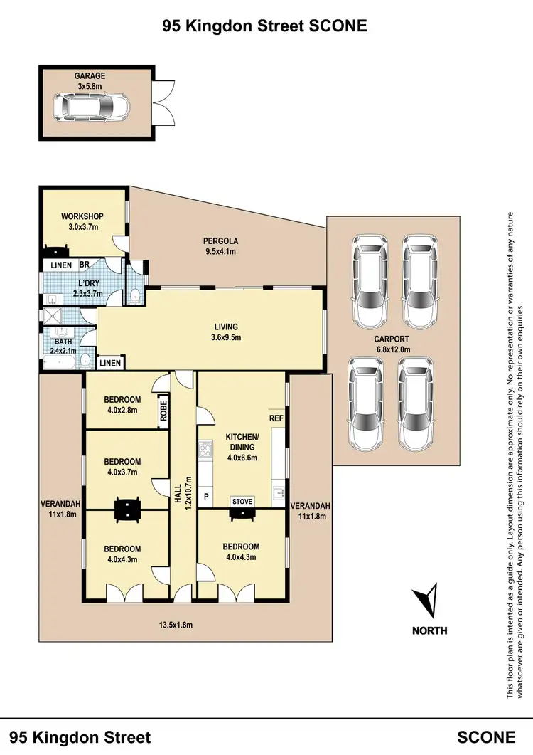 Floorplan of Homely house listing, 95 Kingdon Street, Scone NSW 2337