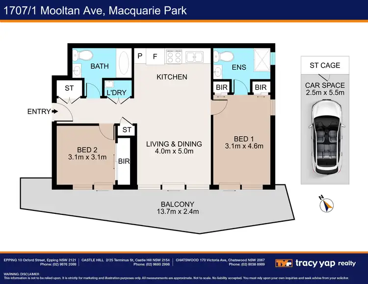 Floorplan of Homely unit listing, 1707/1 Mooltan Avenue, Macquarie Park NSW 2113