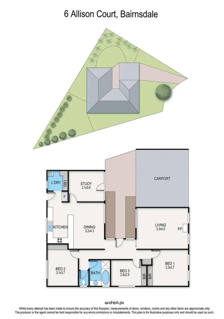 Floorplan of Homely house listing, 6 Allison Court, Bairnsdale VIC 3875
