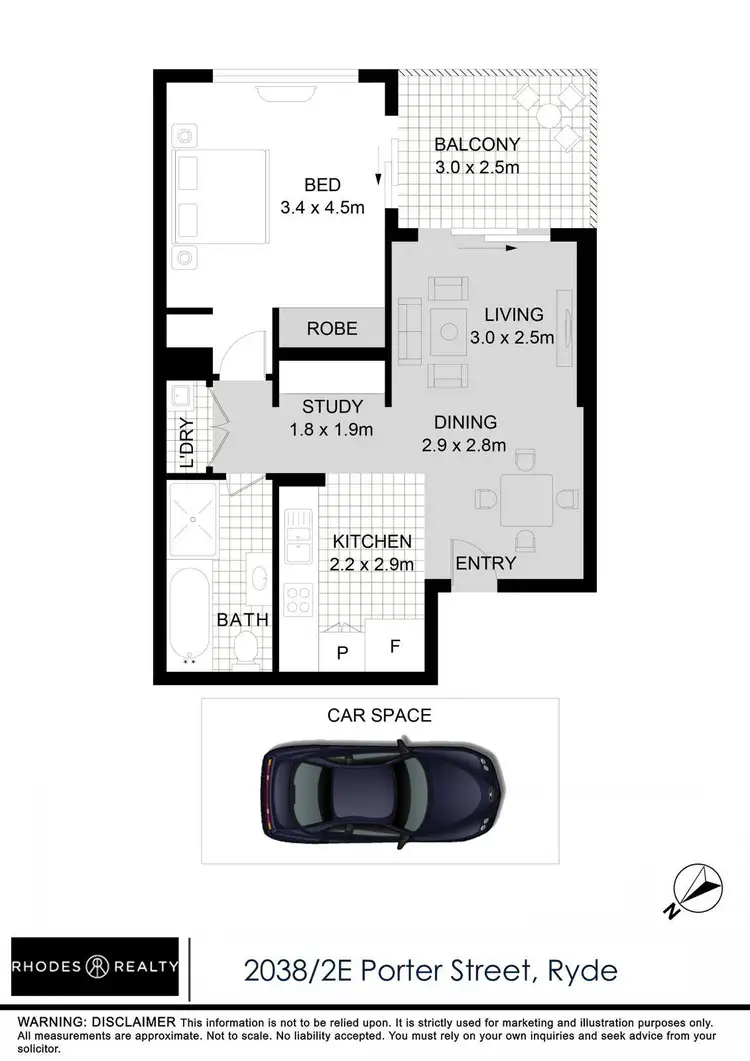Floorplan of Homely apartment listing, 2038/2E Porter Street, Ryde NSW 2112