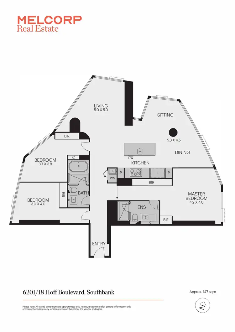 Floorplan of Homely apartment listing, 6201/18 Hoff Boulevard, Southbank VIC 3006