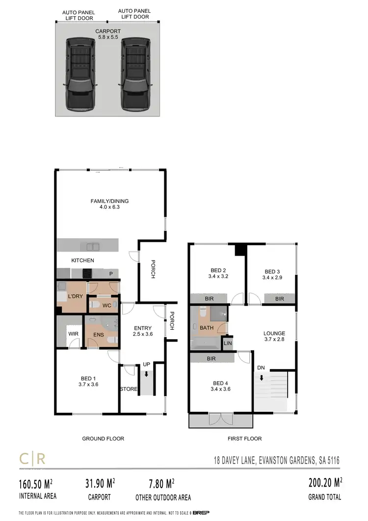 Floorplan of Homely townhouse listing, 18 Davey Lane, Evanston Gardens SA 5116