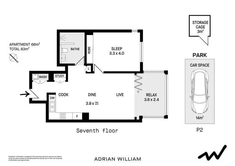 Floorplan of Homely apartment listing, 701/16 Hudson Street, Lewisham NSW 2049