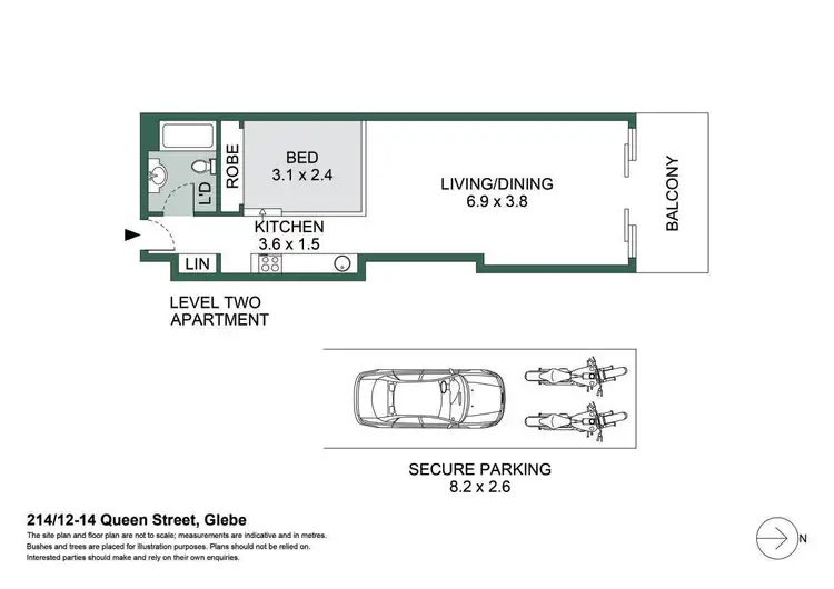Floorplan of Homely apartment listing, 214/12-14 Queen Street, Glebe NSW 2037