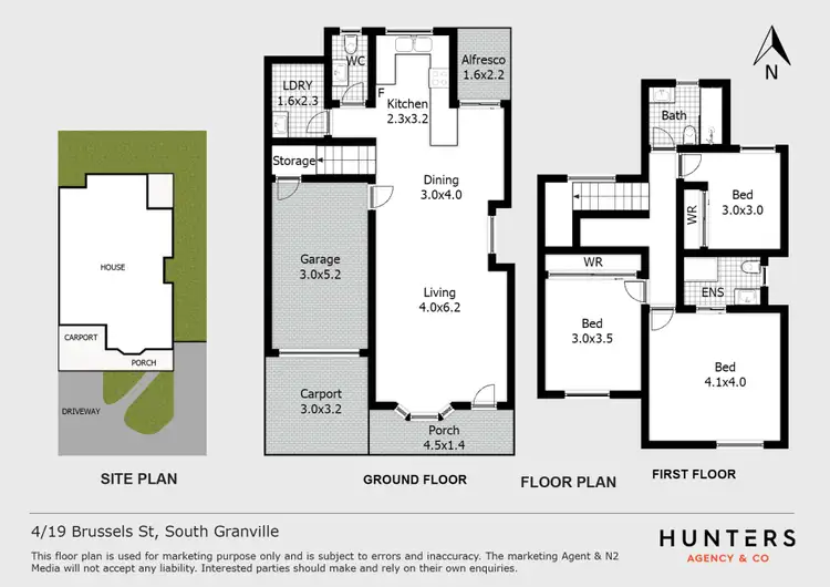 Floorplan of Homely townhouse listing, 4/17-19 Brussels Street, South Granville NSW 2142