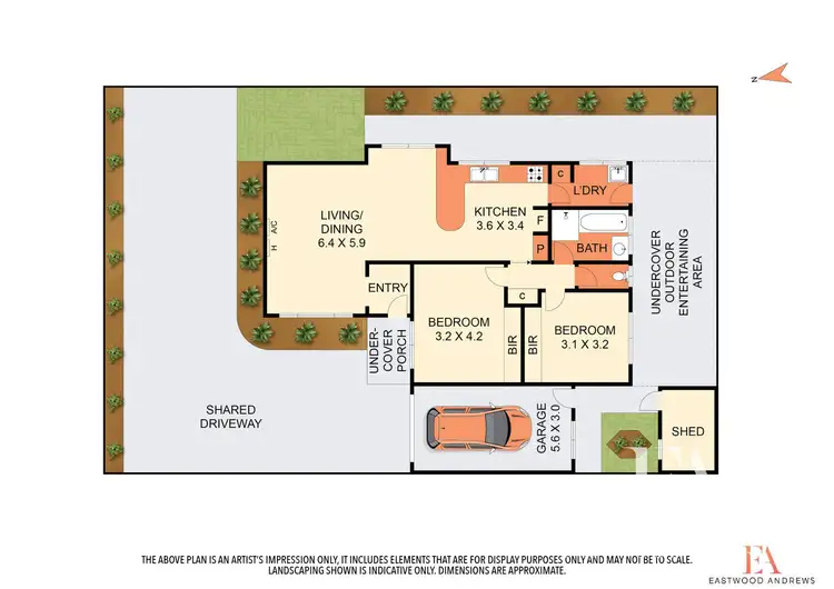 Floorplan of Homely unit listing, 2/1 Fern Street, Newcomb VIC 3219