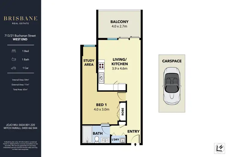 Floorplan of Homely apartment listing, 713/21 Buchanan Street, West End QLD 4101