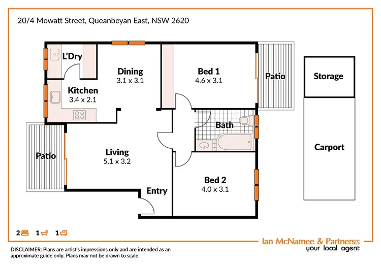 Floorplan of Homely unit listing, 20/2-4 Mowatt Street, Queanbeyan East NSW 2620