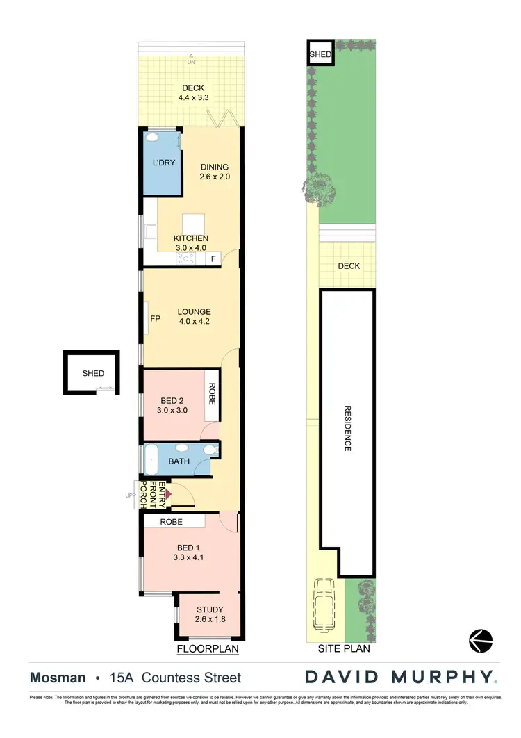 Floorplan of Homely semi-detached listing, 15A Countess Street, Mosman NSW 2088