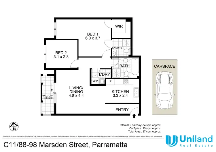 Floorplan of Homely apartment listing, C11/88-98 Marsden Street, Parramatta NSW 2150