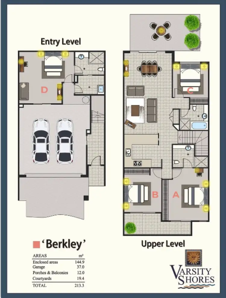 Floorplan of Homely townhouse listing, 92/4 University Drive, Robina QLD 4226