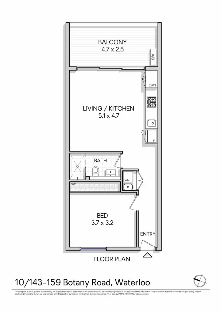 Floorplan of Homely apartment listing, 10/143 Botany Road, Waterloo NSW 2017