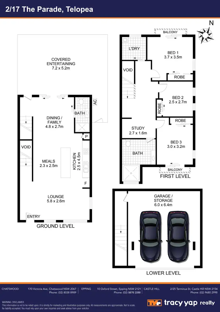 Floorplan of Homely townhouse listing, 2/17 The Parade, Telopea NSW 2117