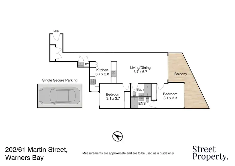 Floorplan of Homely apartment listing, 202/61 Martin Street, Warners Bay NSW 2282