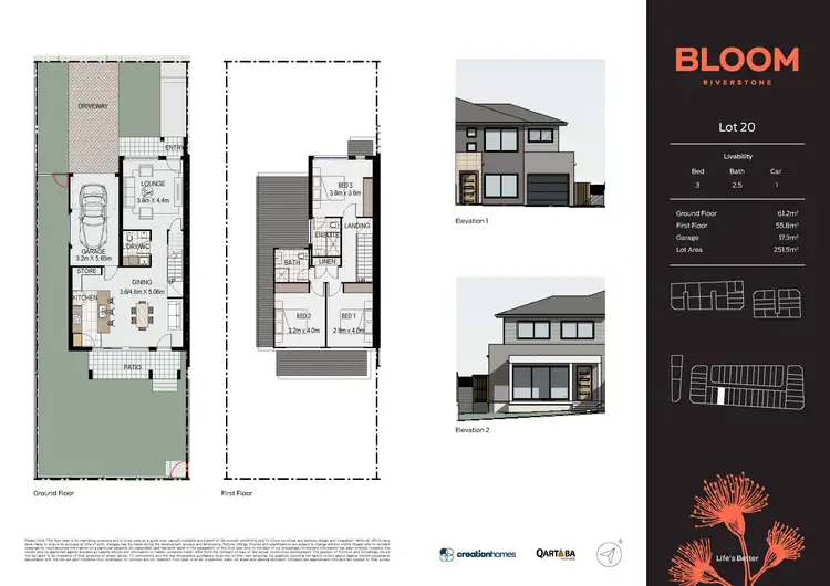 Floorplan of Homely townhouse listing, Lot 20/1 Bligh Street, Riverstone NSW 2765