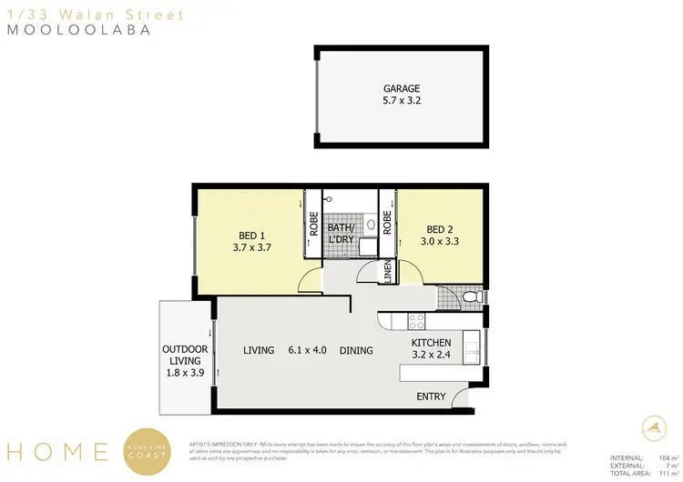 Floorplan of Homely unit listing, 1/33 Walan Street, Mooloolaba QLD 4557