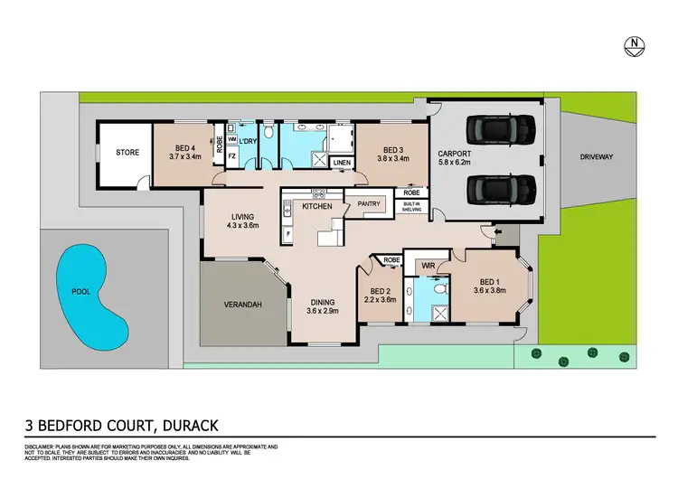 Floorplan of Homely house listing, 3 Bedford Court, Durack NT 830