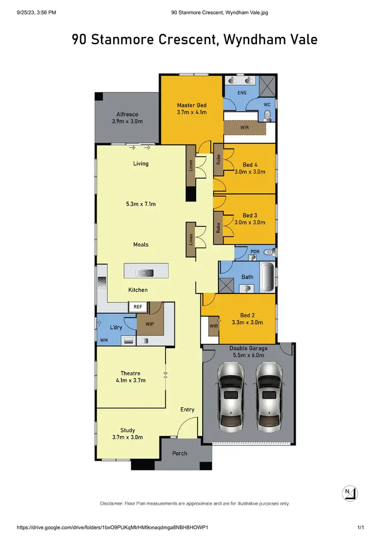 Floorplan of Homely house listing, 90 Stanmore Crescent, Wyndham Vale VIC 3024
