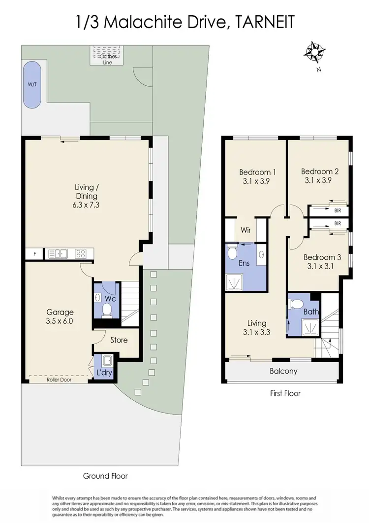 Floorplan of Homely unit listing, 1/3 Malachite Drive, Tarneit VIC 3029
