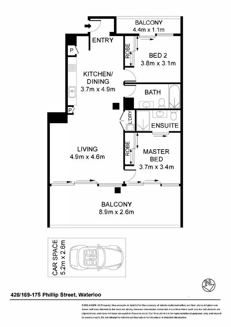 Floorplan of Homely apartment listing, 426/169-175 Phillip Street, Waterloo NSW 2017