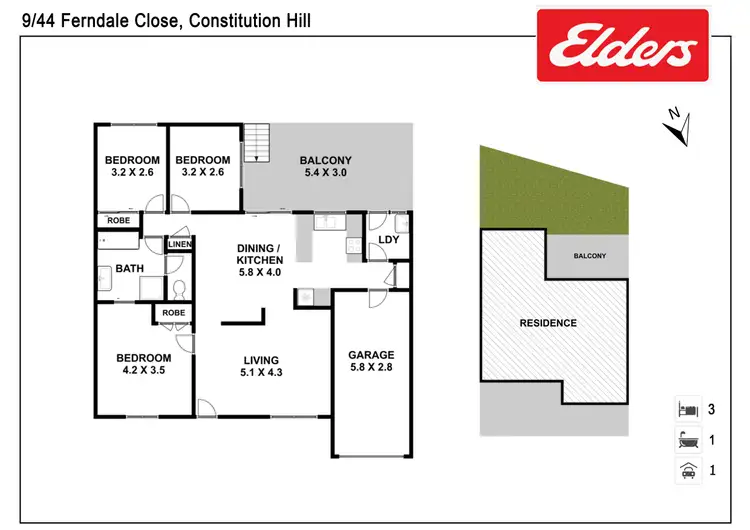 Floorplan of Homely villa listing, 9/44 Ferndale Close, Constitution Hill NSW 2145