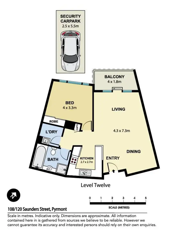 Floorplan of Homely apartment listing, 108/120 Saunders Street, Pyrmont NSW 2009