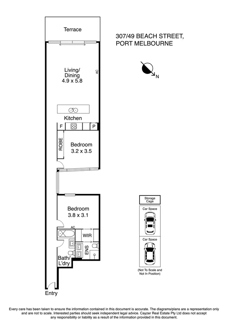 Floorplan of Homely apartment listing, 307/49 Beach Street, Port Melbourne VIC 3207
