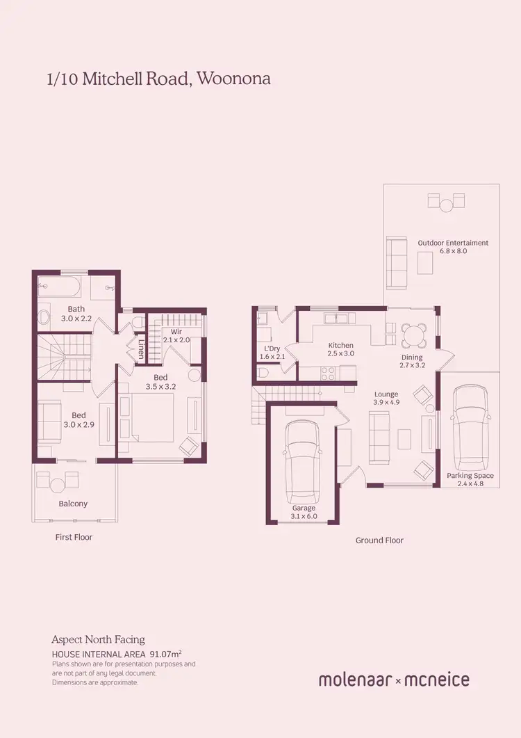 Floorplan of Homely townhouse listing, 1/10 Mitchell Road, Woonona NSW 2517
