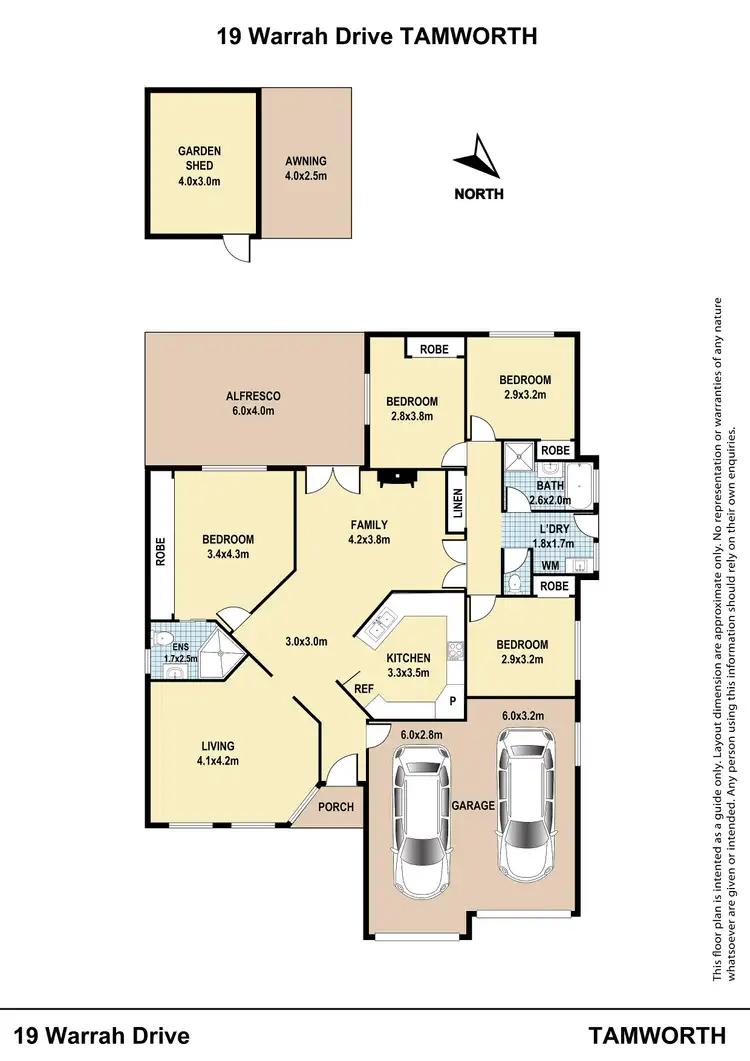 Floorplan of Homely house listing, 19 Warrah Drive, Tamworth NSW 2340