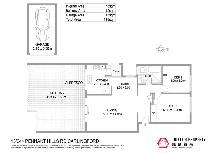Floorplan of Homely apartment listing, 13/344 Pennant Hills Road, Carlingford NSW 2118