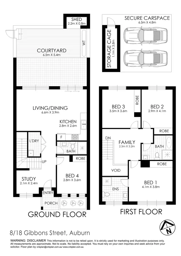Floorplan of Homely townhouse listing, 8/18 Gibbons Street, Auburn NSW 2144