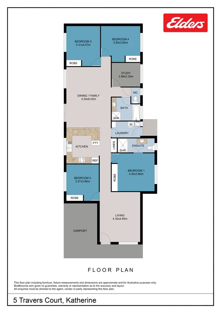 Floorplan of Homely house listing, 5 Travers Court, Katherine NT 850