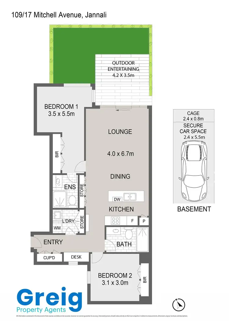 Floorplan of Homely apartment listing, 109/17 Mitchell Avenue, Jannali NSW 2226