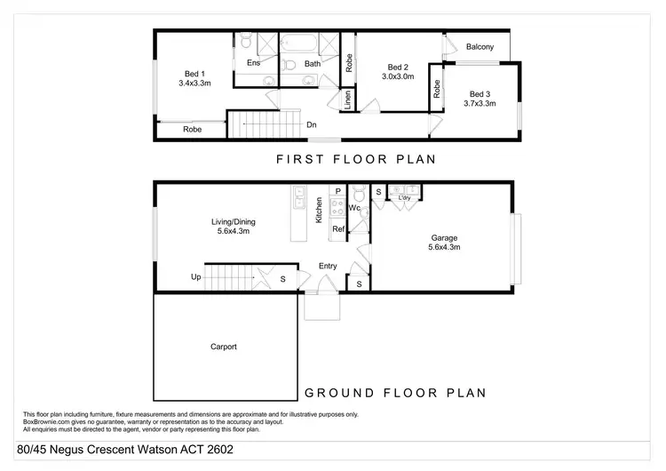 Floorplan of Homely townhouse listing, 80/45 Negus Crescent, Watson ACT 2602