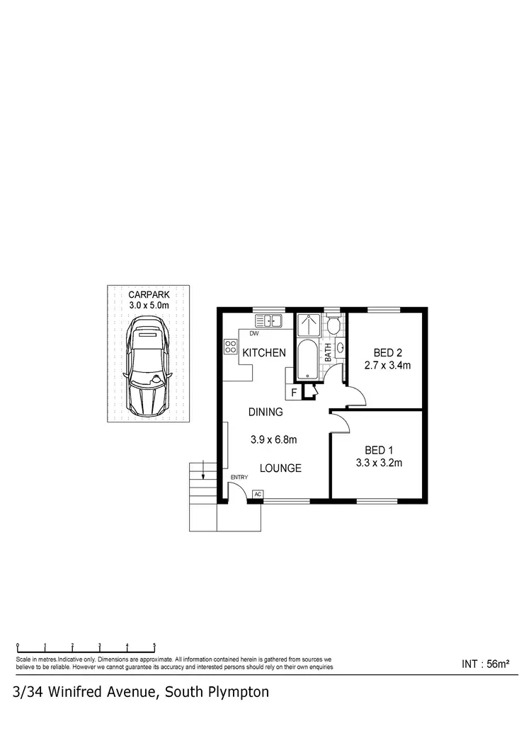 Floorplan of Homely unit listing, 3/34 Winifred Avenue, South Plympton SA 5038