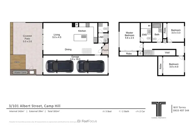Floorplan of Homely townhouse listing, 3/101 Albert Street, Camp Hill QLD 4152