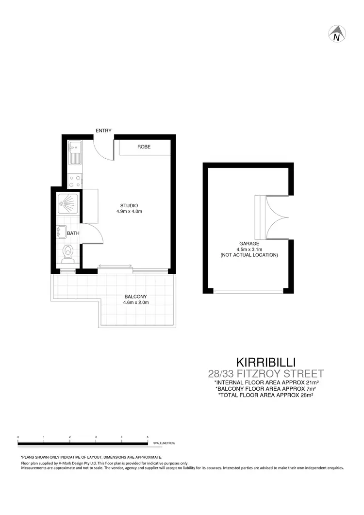 Floorplan of Homely studio listing, 28/33 Fitzroy, Kirribilli NSW 2061