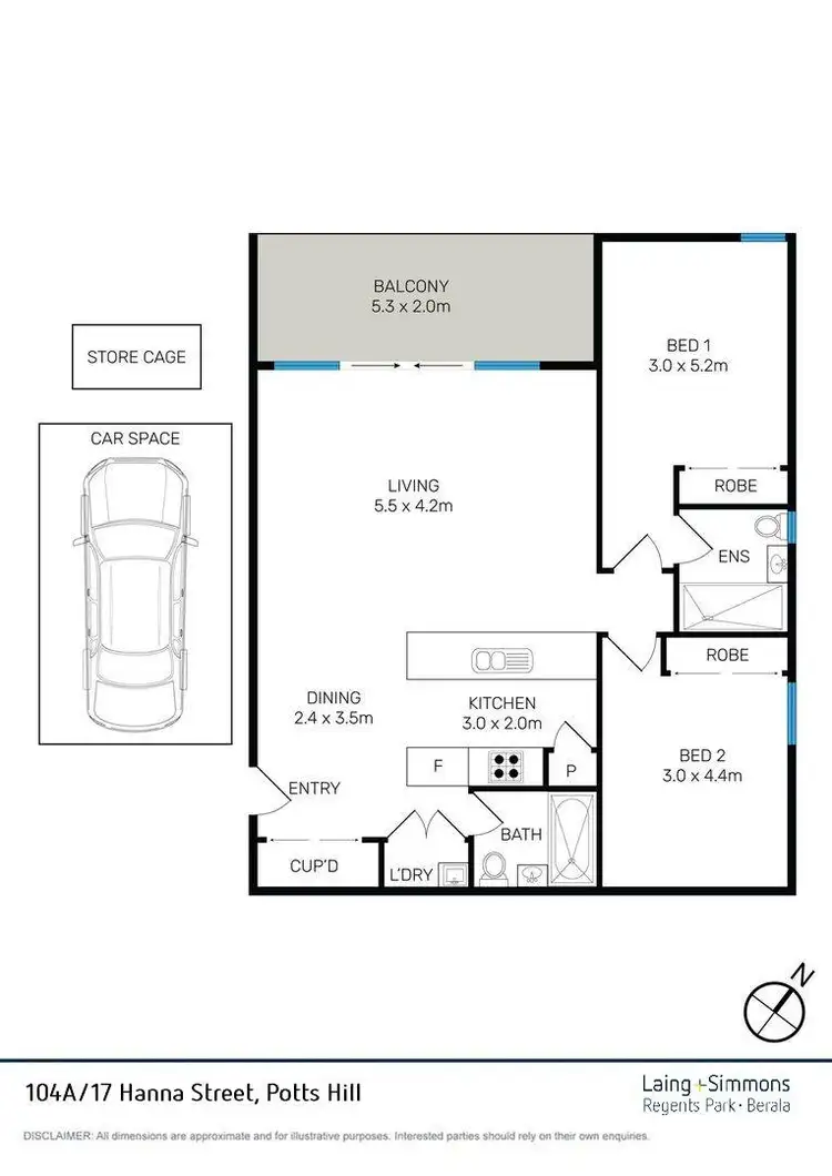Floorplan of Homely unit listing, 104A/17 Hanna Street, Potts Hill NSW 2143