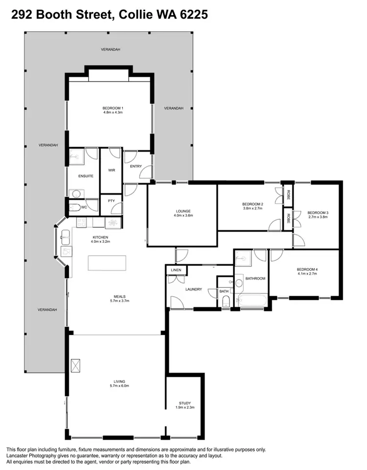 Floorplan of Homely house listing, 292 Booth Street, Collie WA 6225