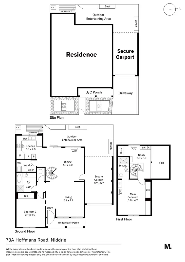 Floorplan of Homely townhouse listing, 73A Hoffmans Road, Niddrie VIC 3042