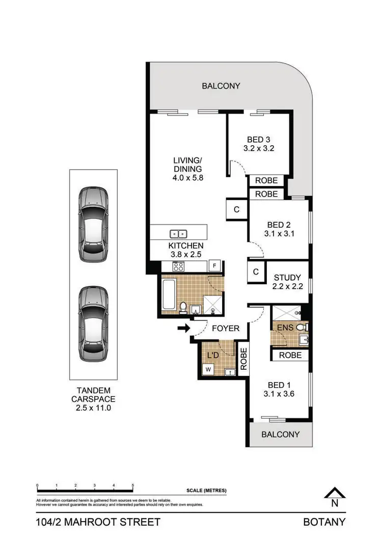 Floorplan of Homely apartment listing, 104/2 Mahroot Street, Botany NSW 2019