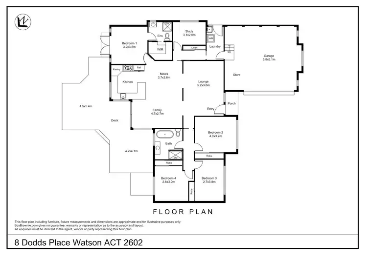 Floorplan of Homely house listing, 8 Dodds Place, Watson ACT 2602