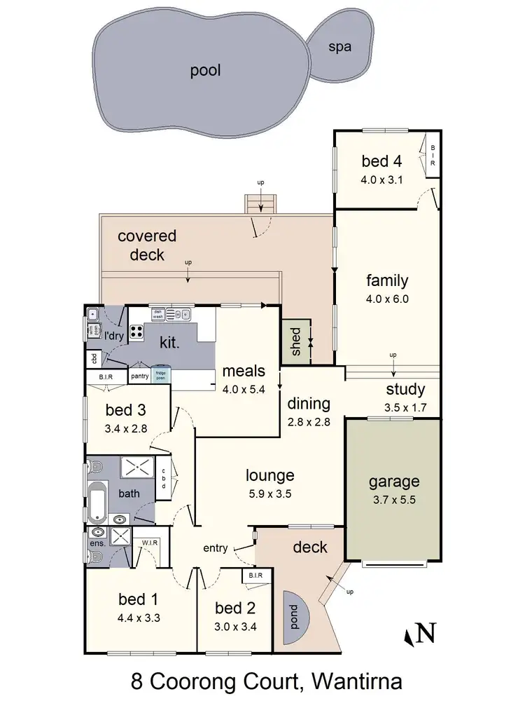 Floorplan of Homely house listing, 8 Coorong Court, Wantirna VIC 3152