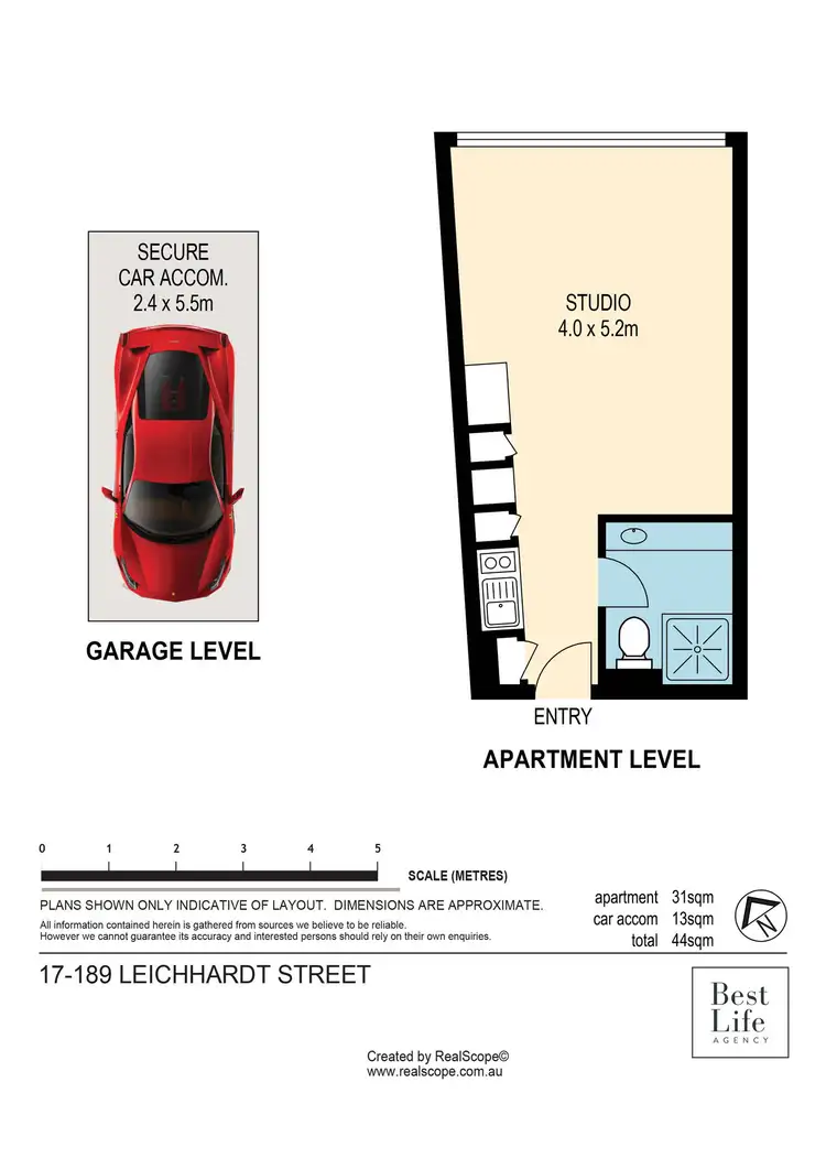 Floorplan of Homely studio listing, 17/189 Leichhardt Street, Spring Hill QLD 4000