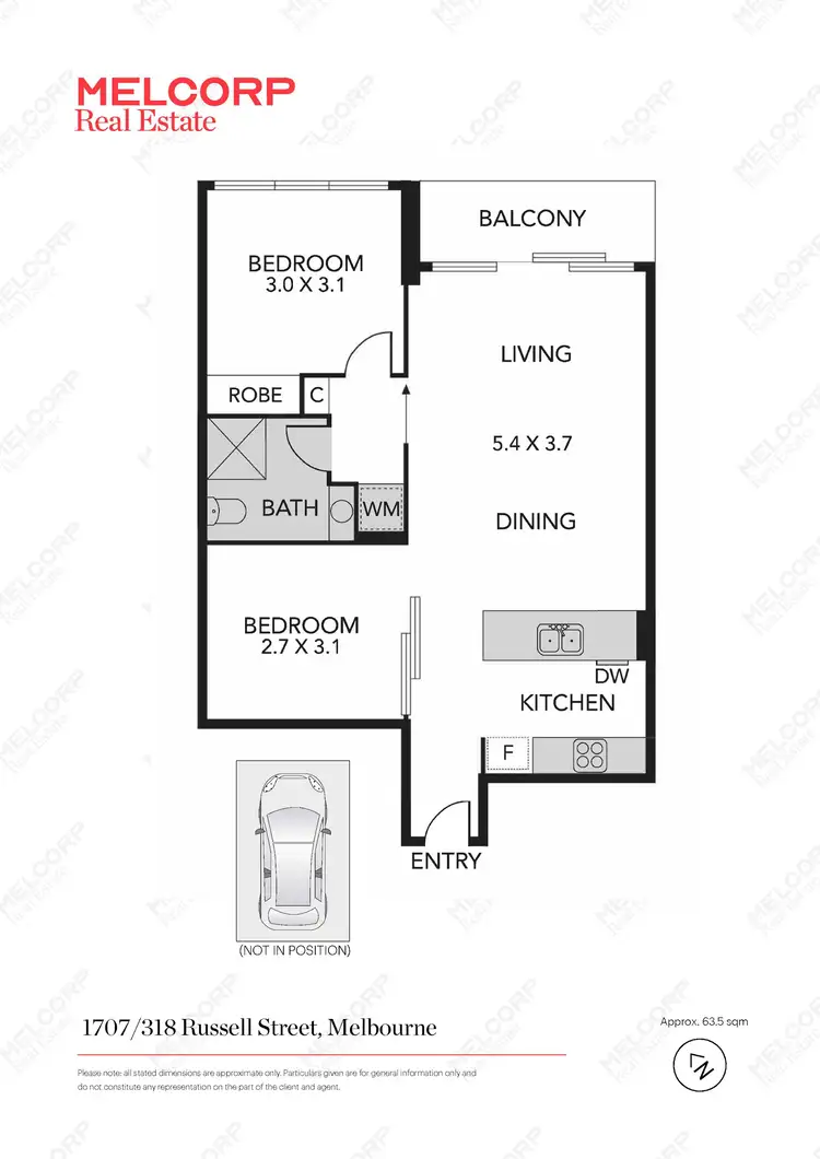 Floorplan of Homely apartment listing, 1707/318 Russell Street, Melbourne VIC 3000